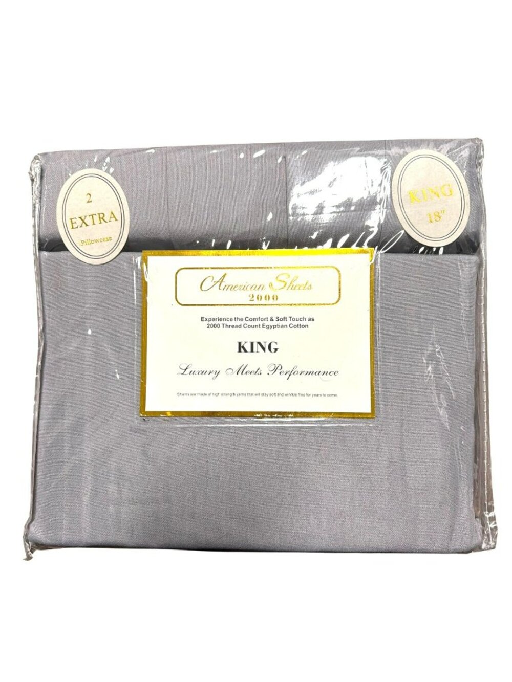 American Sheets Gray King Size 6-Piece Sheet Set 2000 Thread Count